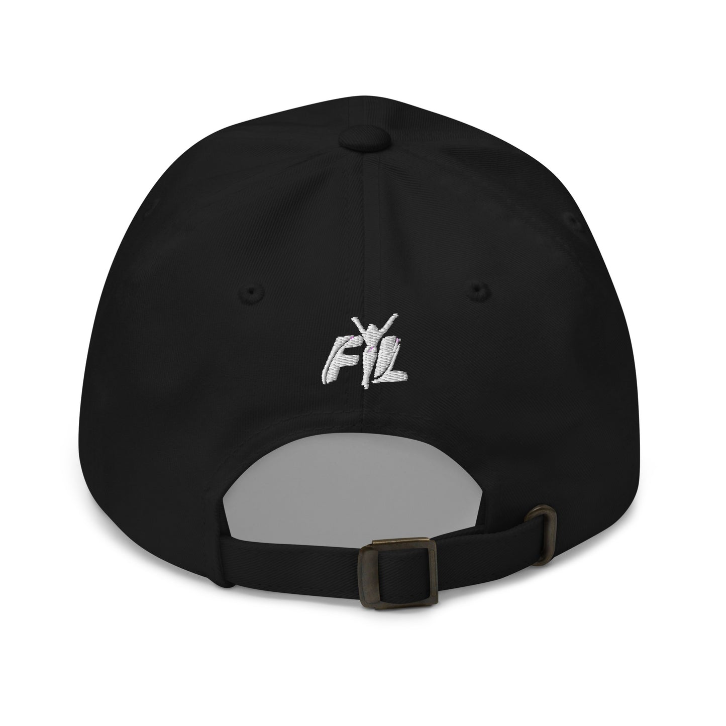 Women's FYL Dad hat w/ white logo on front & back (embroidered)