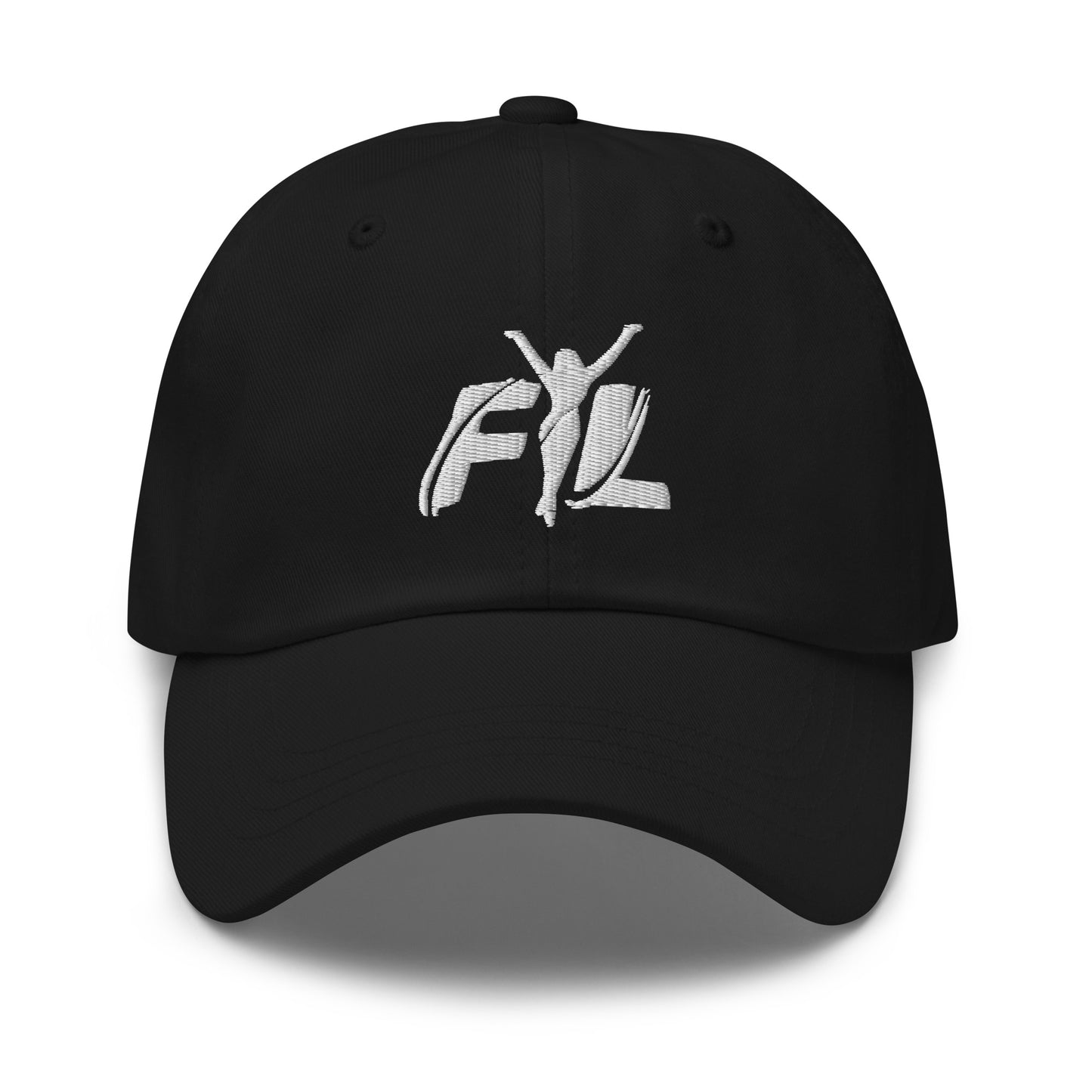 Women's FYL Dad hat w/ white logo on front & back (embroidered)