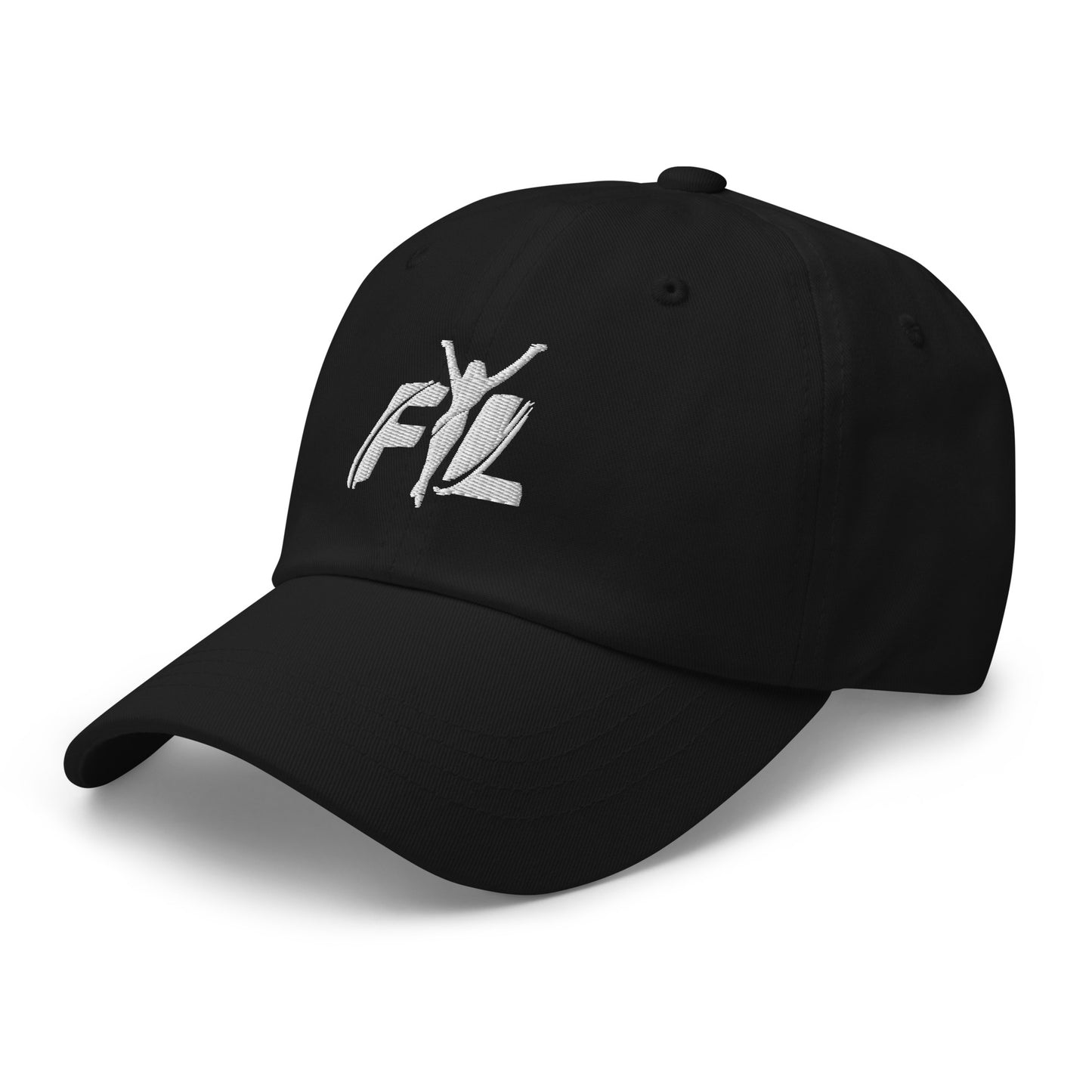 Women's FYL Dad hat w/ white logo on front & back (embroidered)