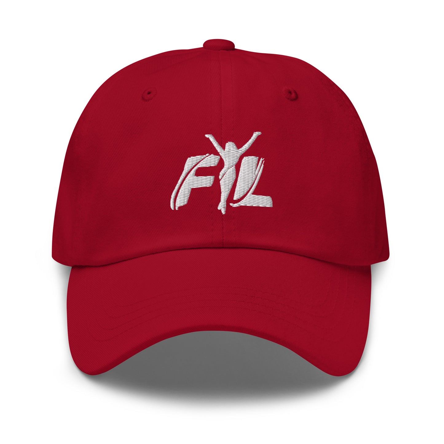 Women's FYL Dad hat w/ white logo on front & back (embroidered)