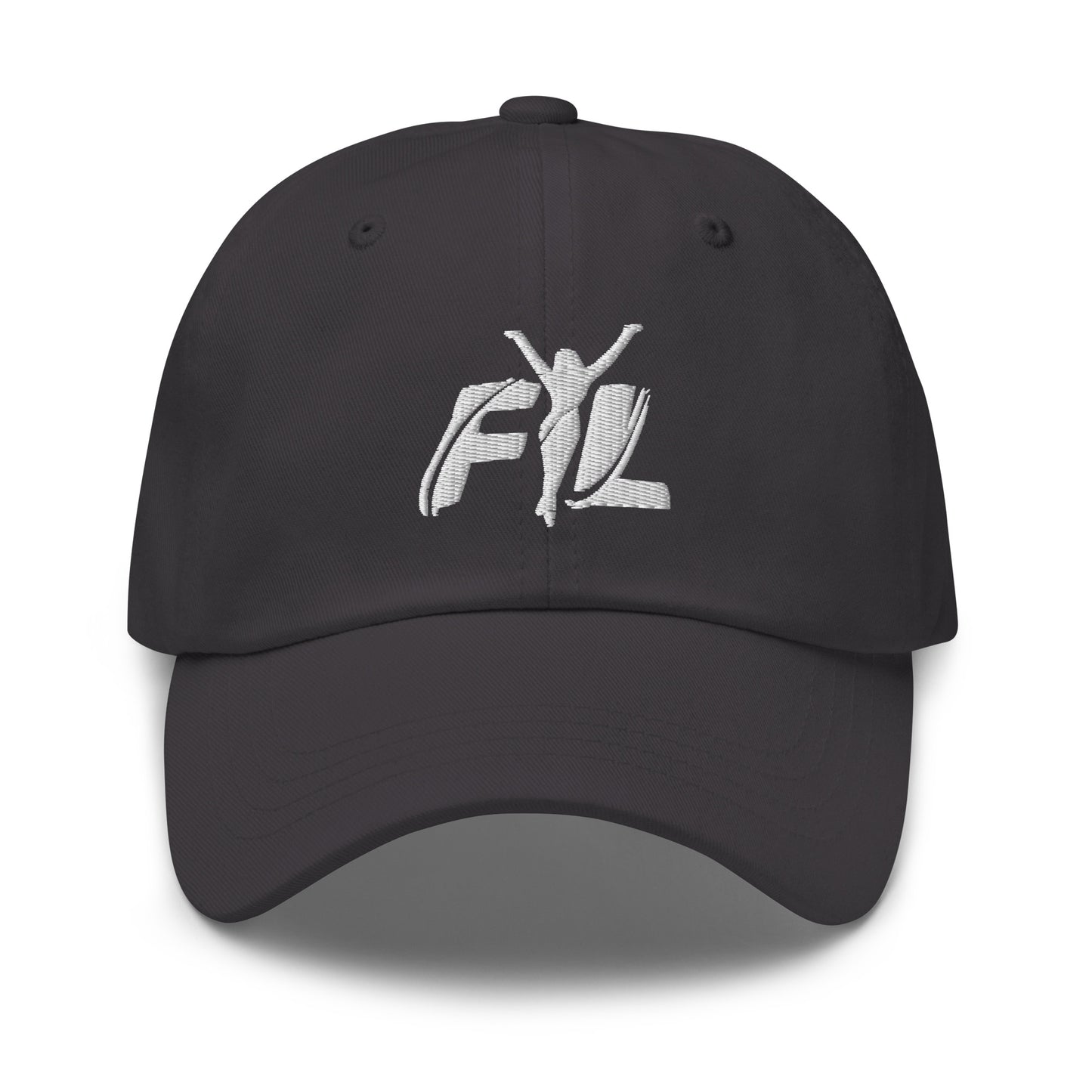 Women's FYL Dad hat w/ white logo on front & back (embroidered)
