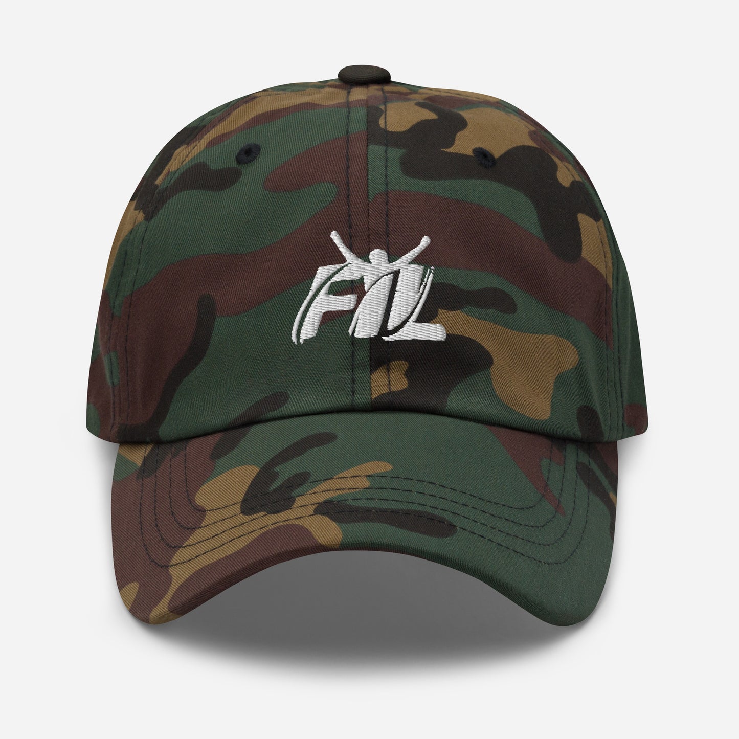 Men's FYL Dad hat w/ white male logo (embroidered)