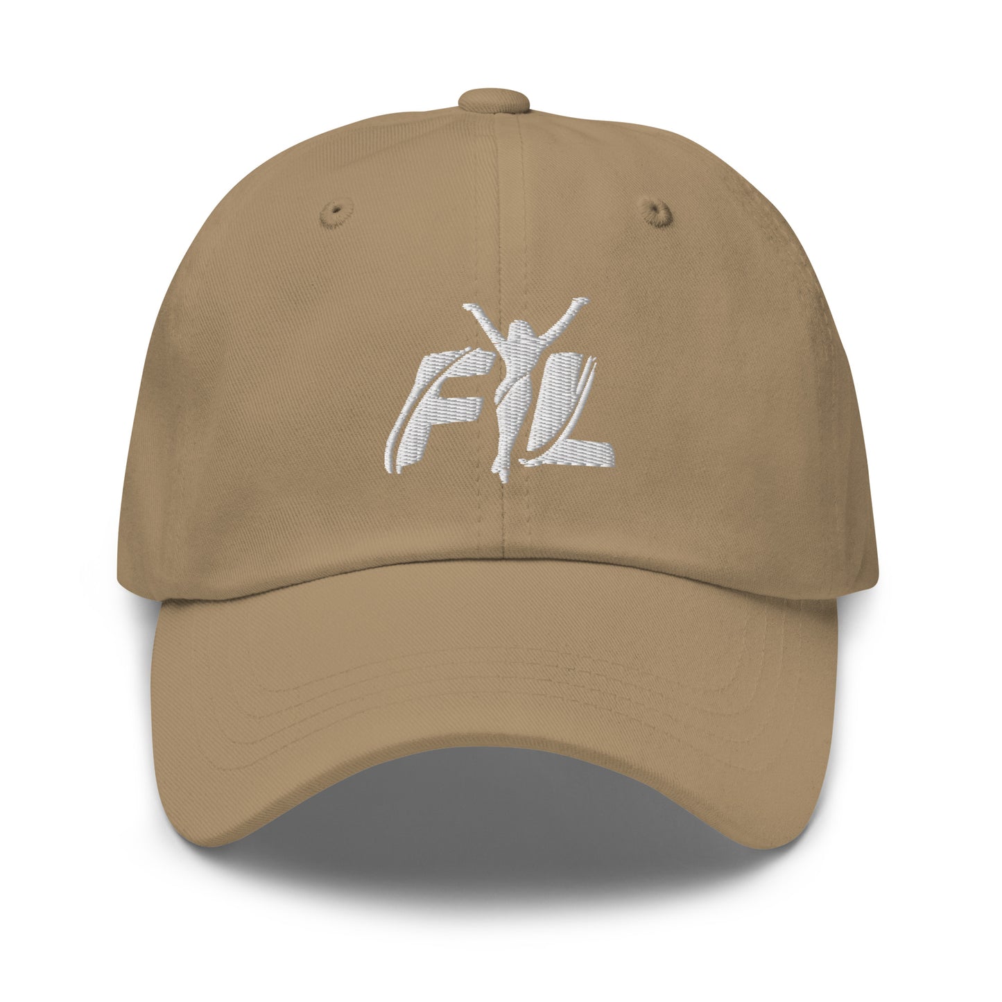 Women's FYL Dad hat w/ white logo on front & back (embroidered)