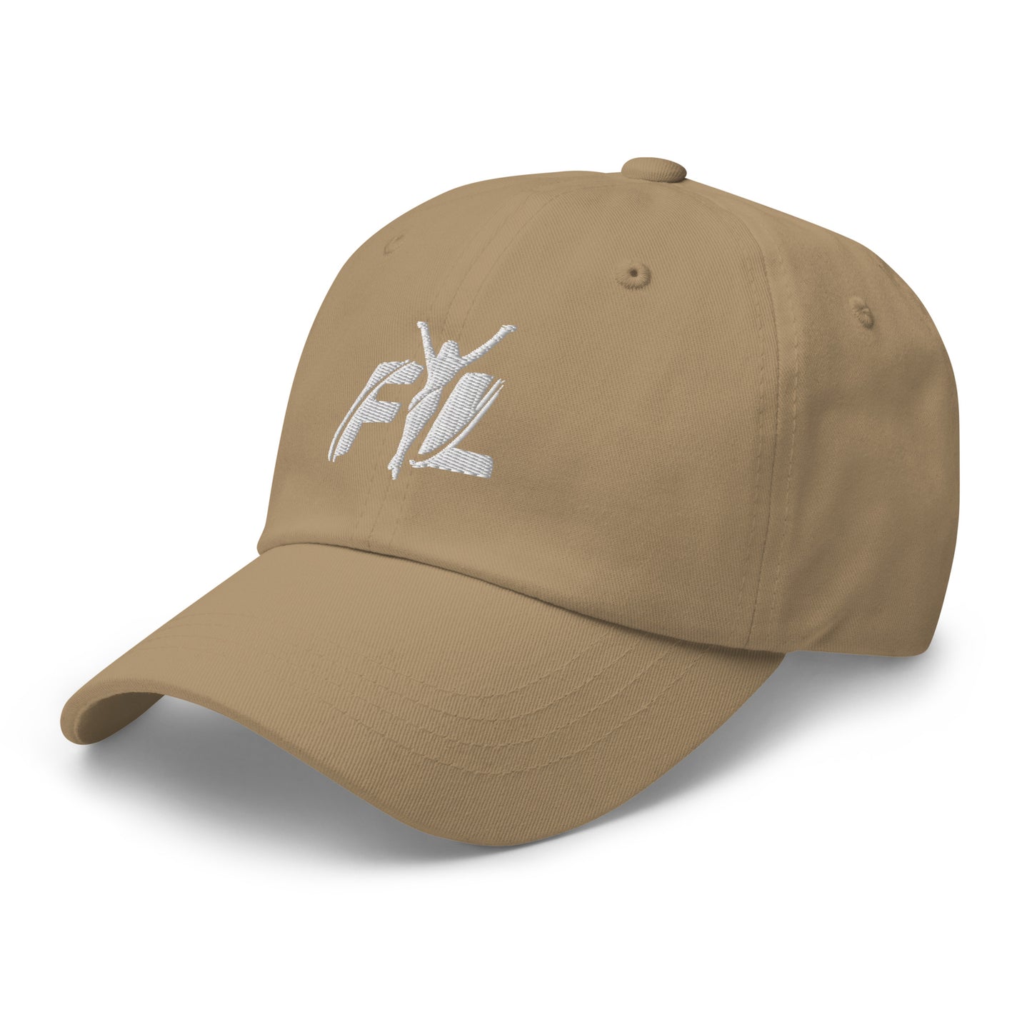 Women's FYL Dad hat w/ white logo on front & back (embroidered)