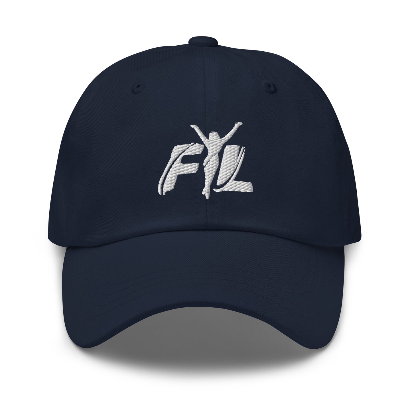 Women's FYL Dad hat w/ white logo on front & back (embroidered)