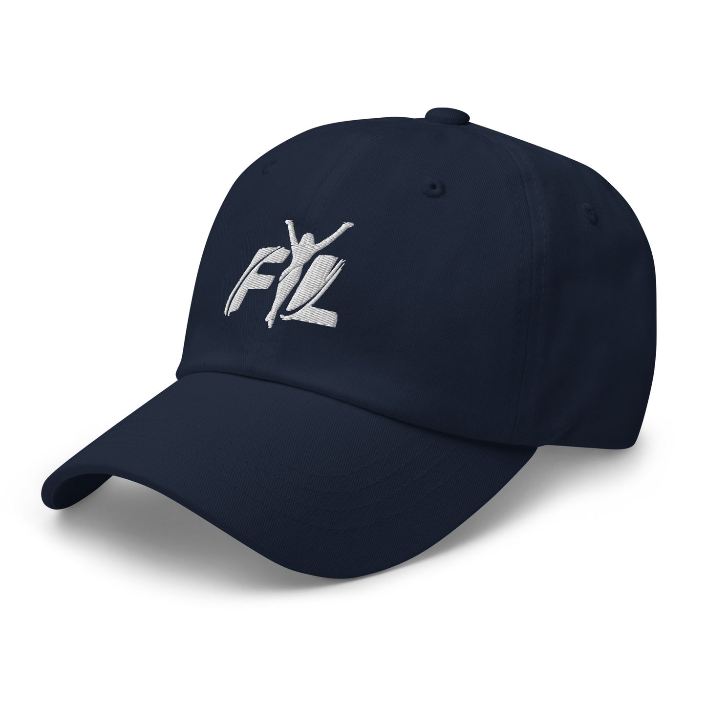 Women's FYL Dad hat w/ white logo on front & back (embroidered)
