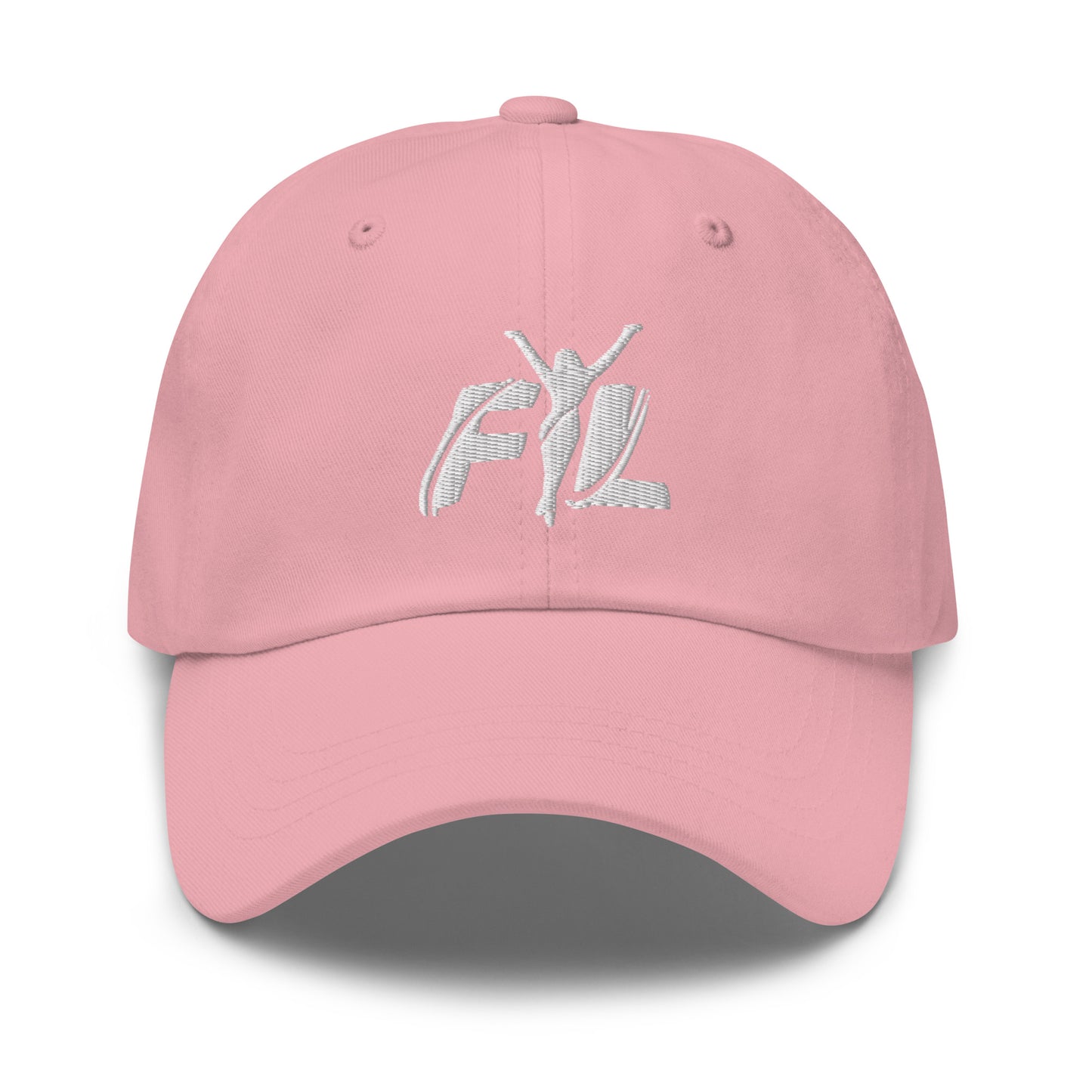 Women's FYL Dad hat w/ white logo on front & back (embroidered)