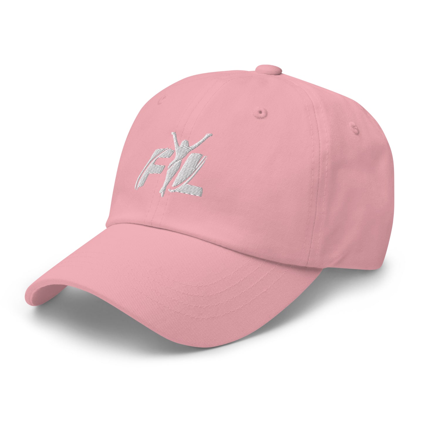 Women's FYL Dad hat w/ white logo on front & back (embroidered)