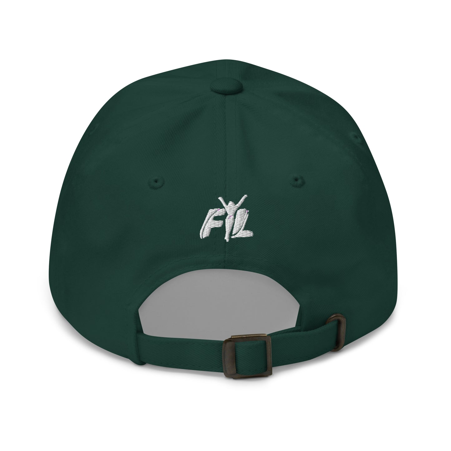 Women's FYL Dad hat w/ white logo on front & back (embroidered)
