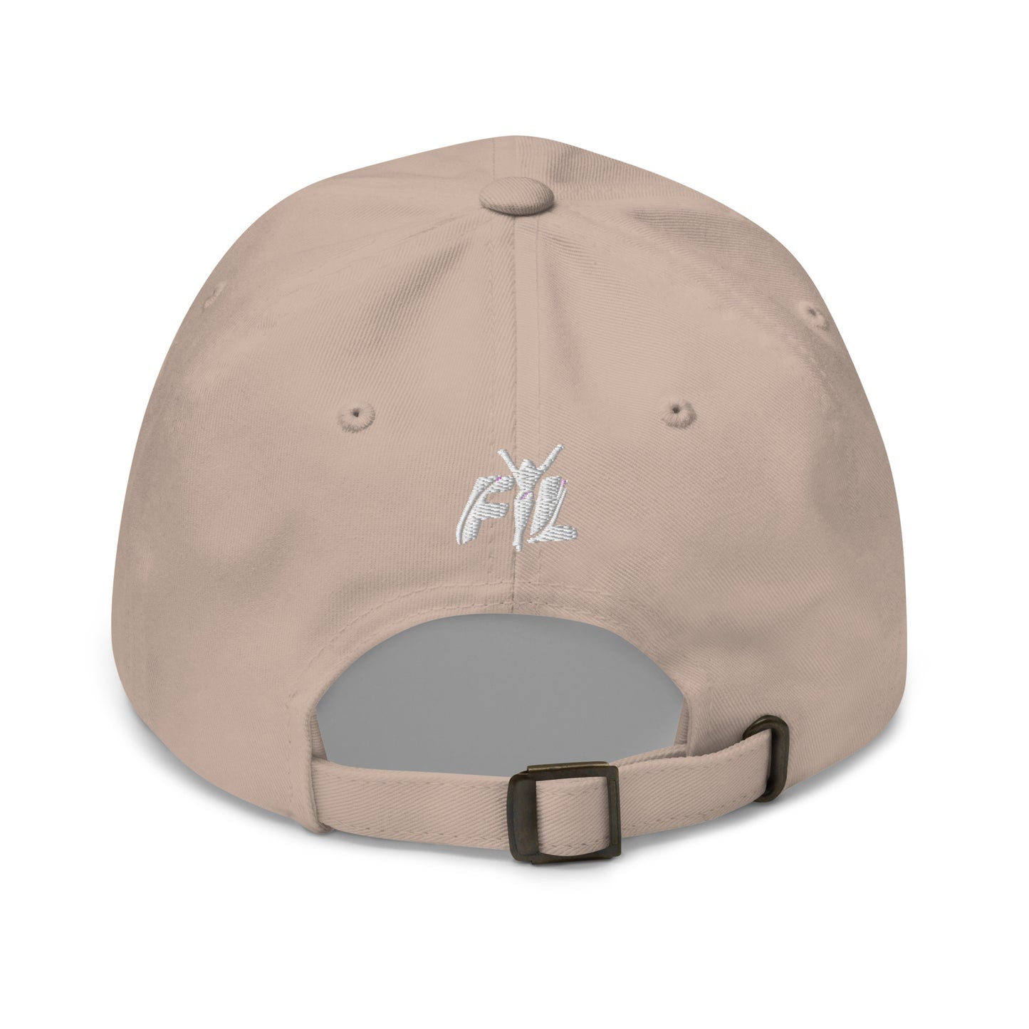 Women's FYL Dad hat w/ white logo on front & back (embroidered)