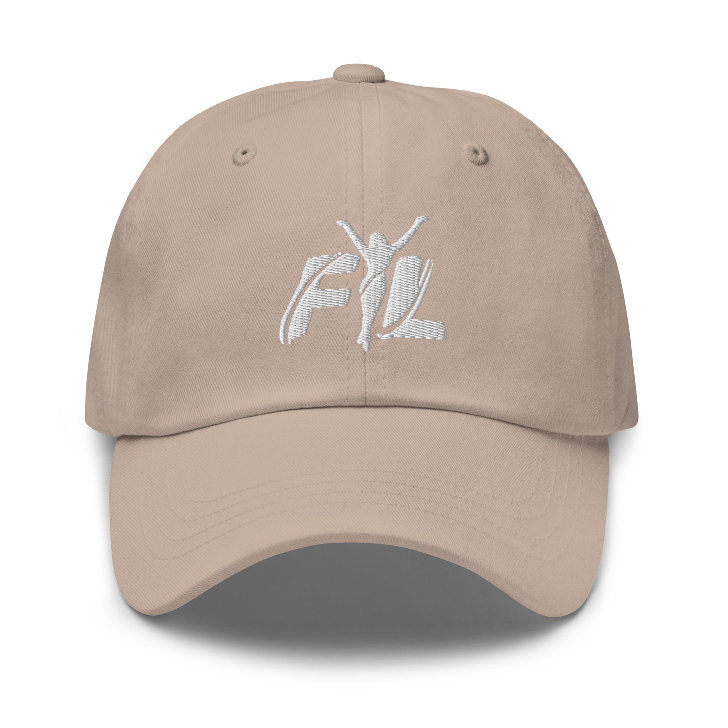Women's FYL Dad hat w/ white logo on front & back (embroidered)