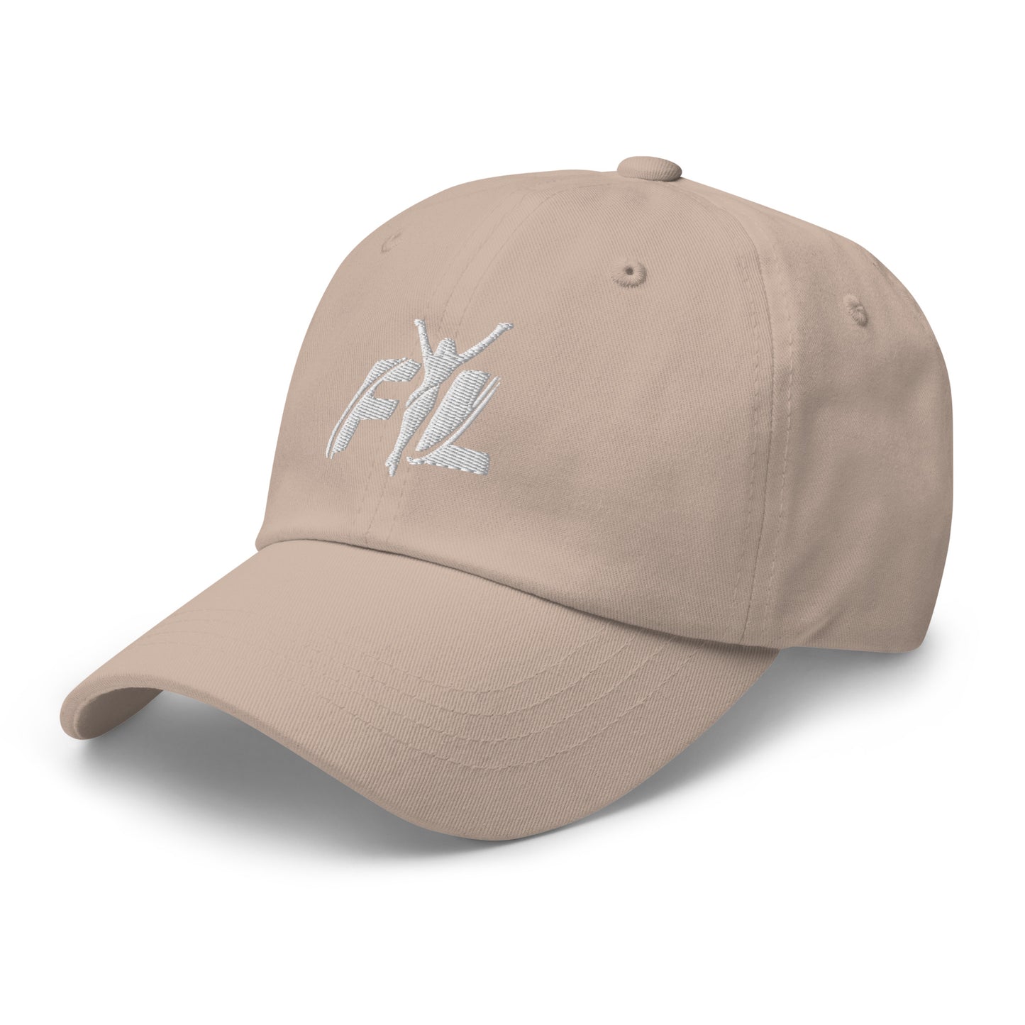 Women's FYL Dad hat w/ white logo on front & back (embroidered)