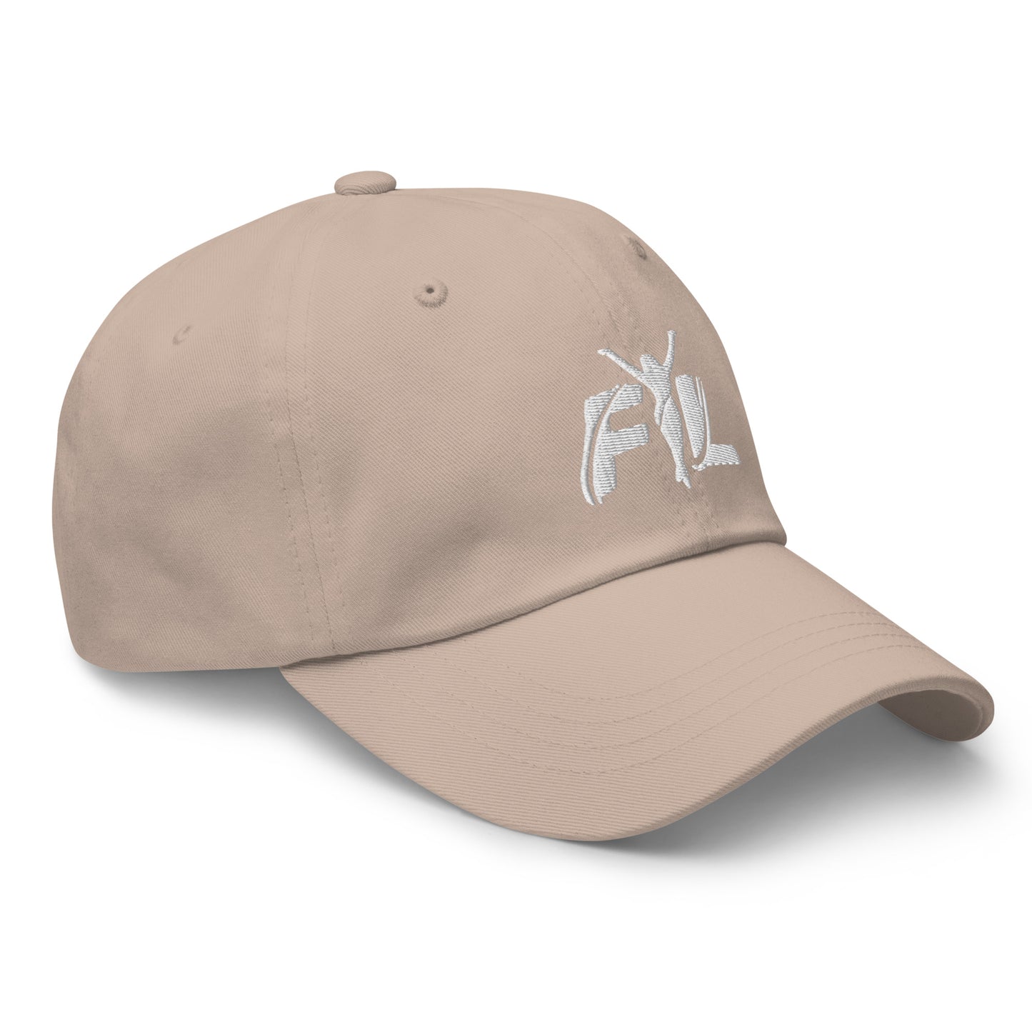 Women's FYL Dad hat w/ white logo on front & back (embroidered)