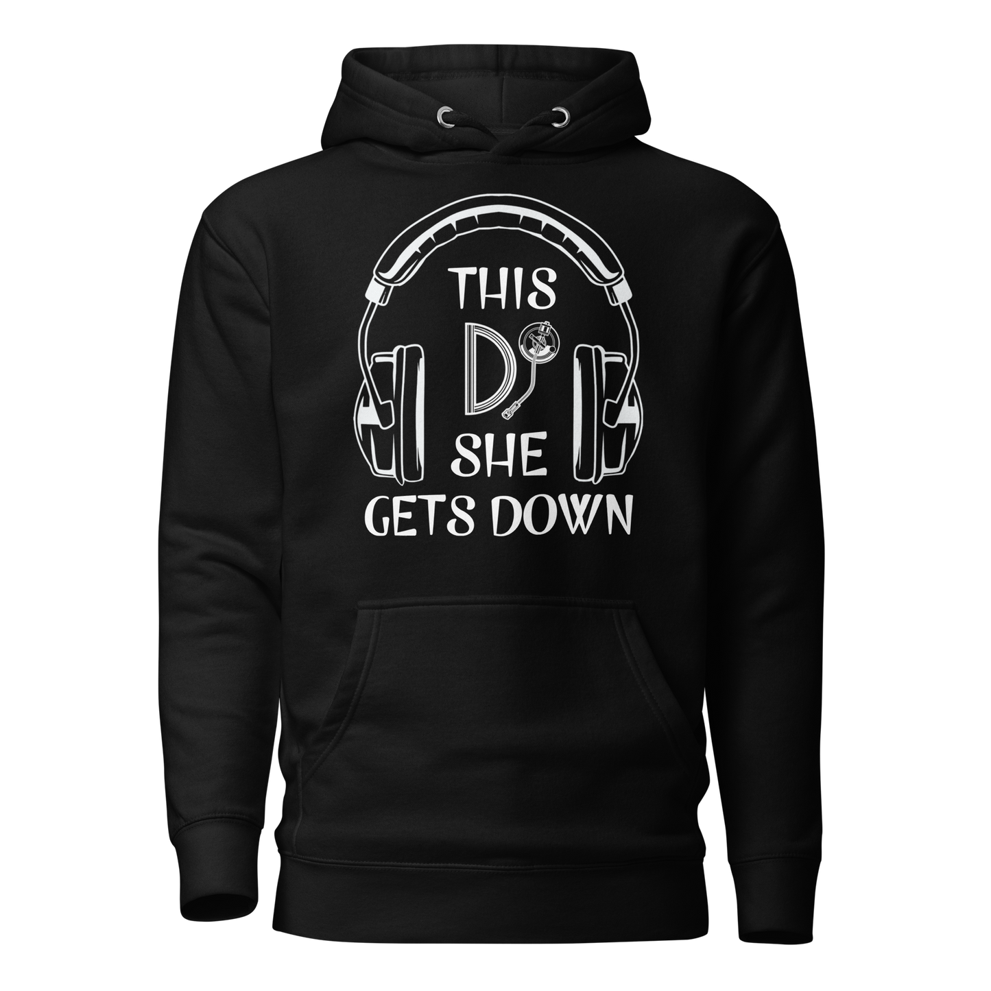 FYL This DJ Unisex Hoodie w/white female logo on back