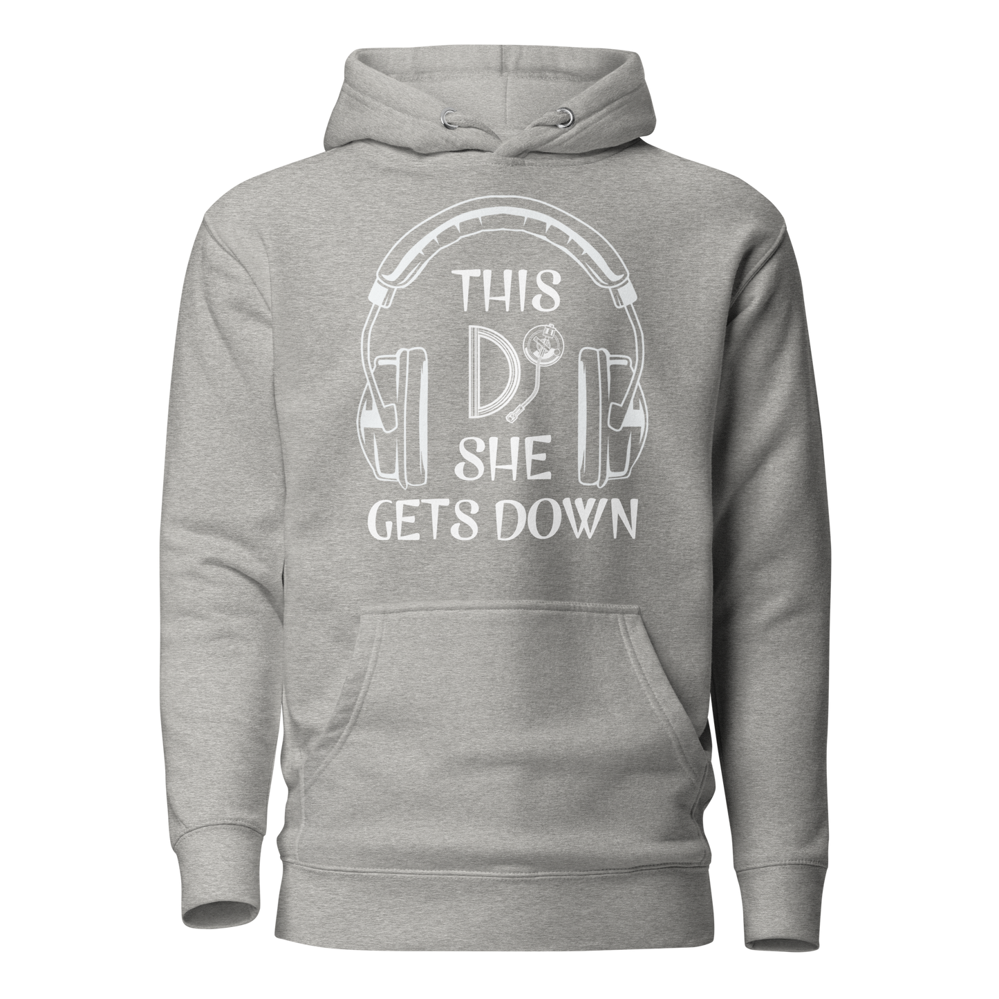 FYL This DJ Unisex Hoodie w/white female logo on back