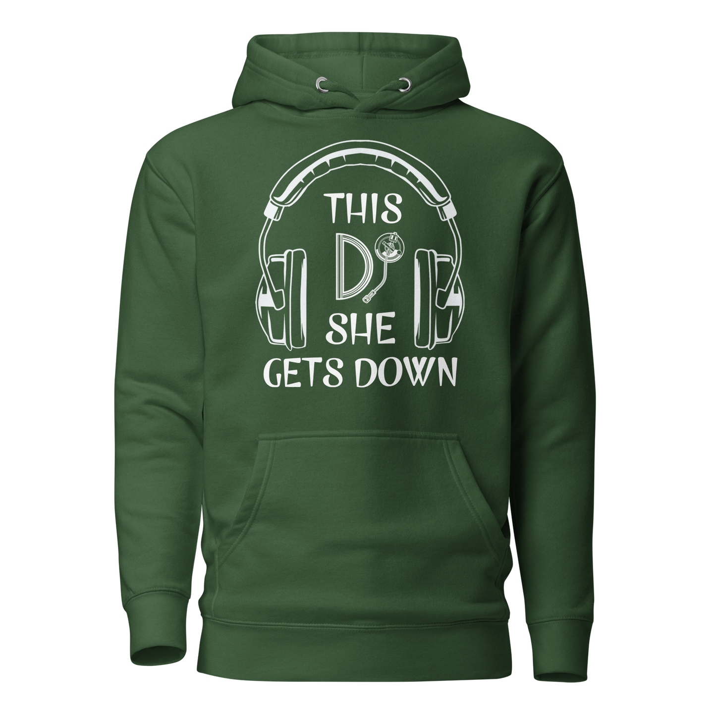 FYL This DJ Unisex Hoodie w/white female logo on back