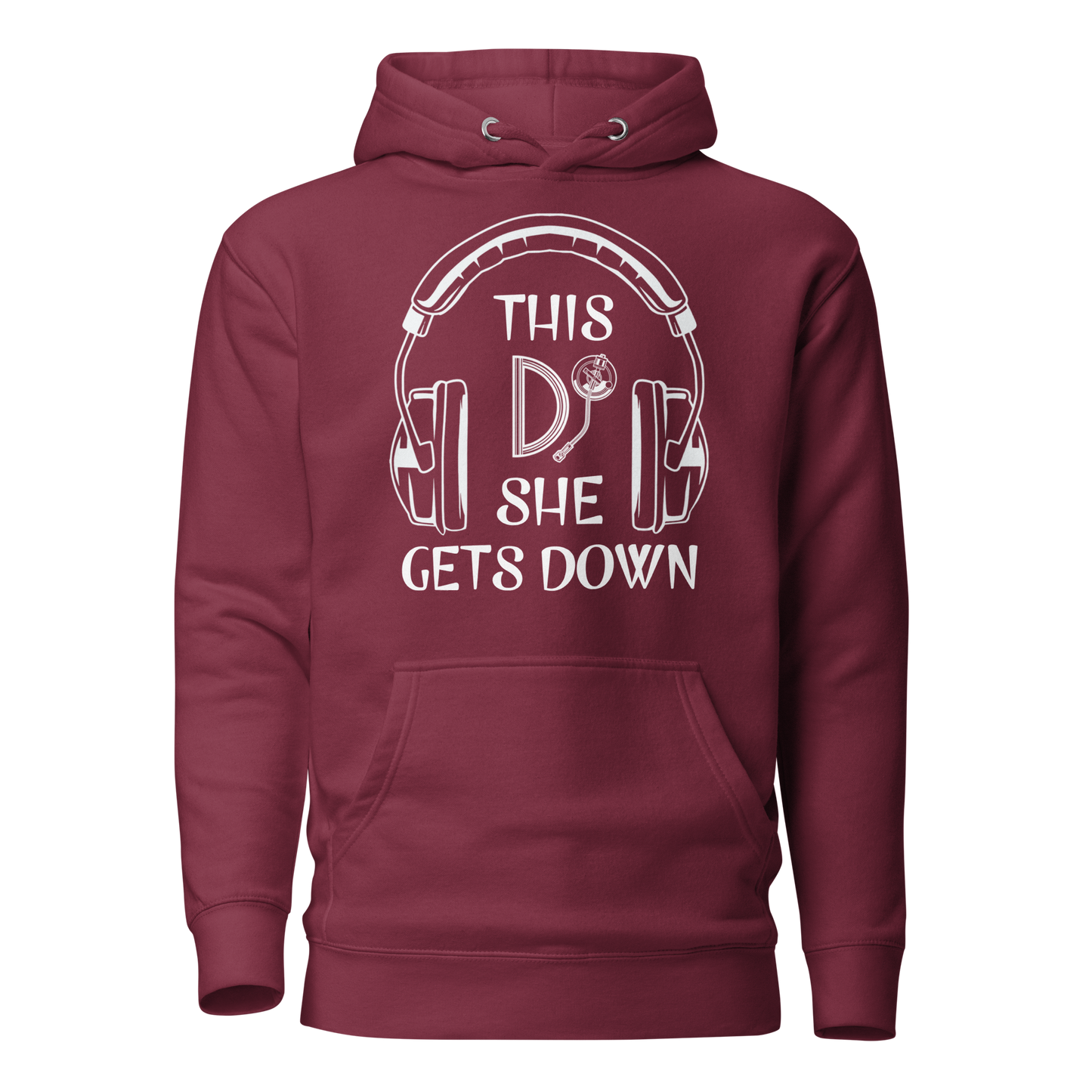 FYL This DJ Unisex Hoodie w/white female logo on back