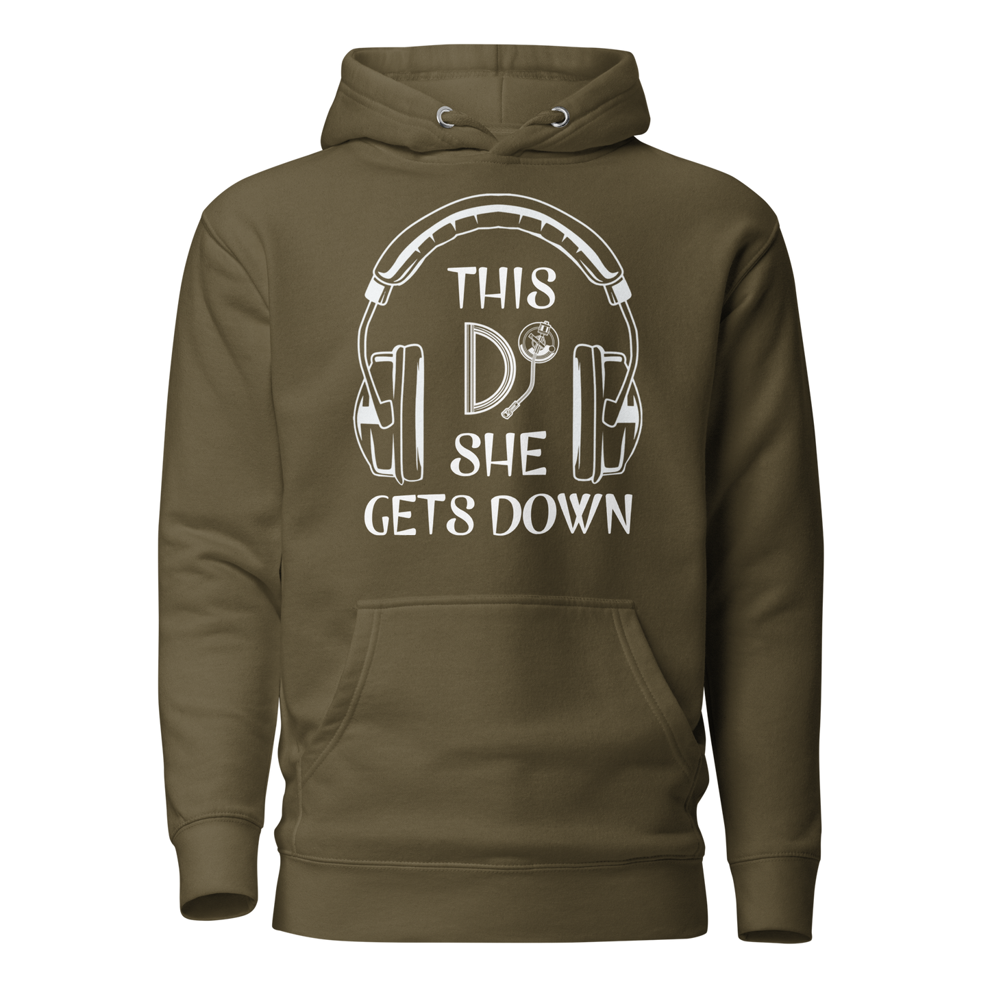 FYL This DJ Unisex Hoodie w/white female logo on back